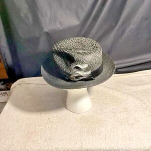 Bruno Capelo Julian Collection Fedora Style Feathered Fedora Hat Sz M